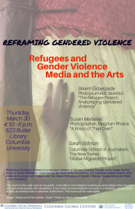 DISCUSSION: Refugees and Gender Violence: Media and the Arts on Thursday, March 30